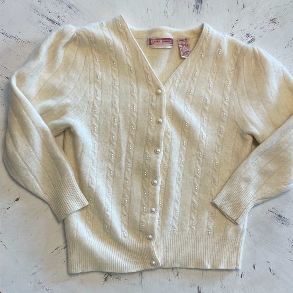 VINTAGE Lambswool and Angora Cardigan Sweater